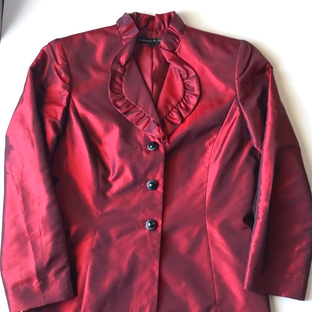 RUBY RED PRESTON YORK Evening JACKET  Satiny Dressy Size 6
